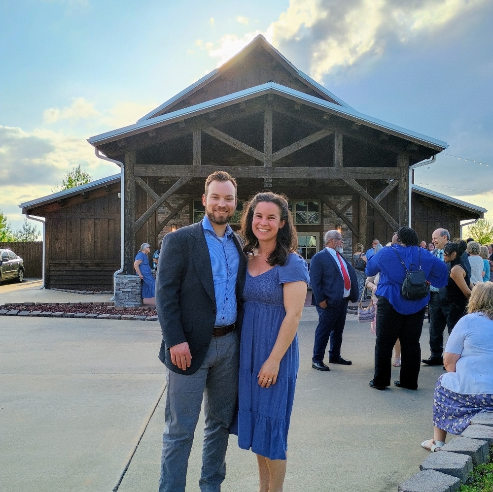 Dusty Blue Dress With Gathered Bodice